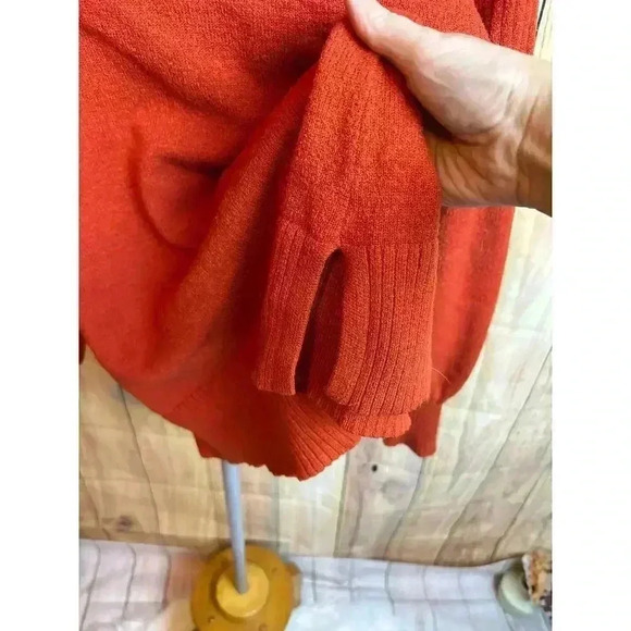 Anthropologie Cowl Neck Balloon Sleeves Sweater Burnt Orange Size S - Picture 6 of 8
